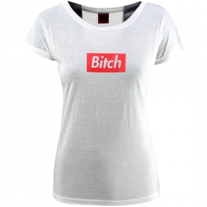 Married To The Mob Women Bitch In A Box Tee (white)
