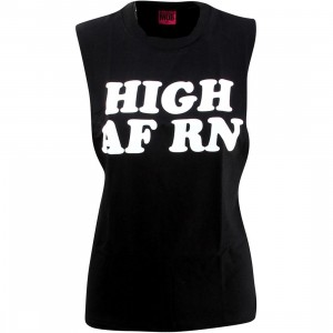 Married To The Mob Women High RN Muscle Tee (black)