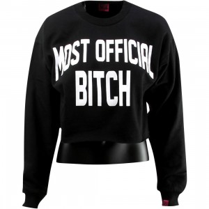 Married To The Mob Women New Mob City Crewneck Sweater (black)