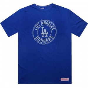 Mitchell And Ness Los Angeles Dodgers Short Sleeve Tee (royal / cream)