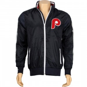Mitchell And Ness Philadelphia Phillies Pennant Race Windbreaker Jacket (dark navy)