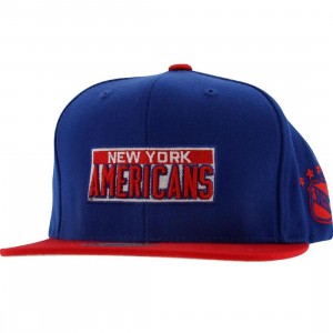 Mitchell And Ness New York Americans Retro Snapback Cap (blue / red)