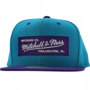 Mitchell And Ness Retro Logo Snapback Cap (purple / dark teal)