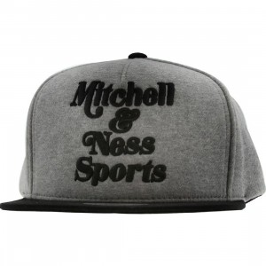 Mitchell And Ness Branded Heather Fleece Snapback Cap (grey / black)
