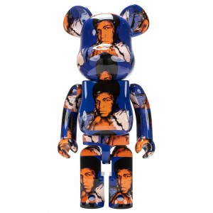 Medicom Andy Warhol Muhammad Ali 1000% Bearbrick Figure (blue)