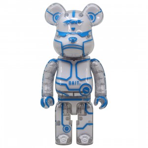 BAIT x Medicom BAIT 400% Bearbrick Figure - Ghost ExoMecha Suit (white)