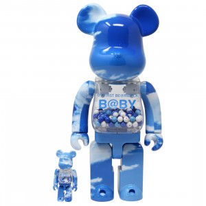 Medicom Bearbrick My First Bearbrick Baby Blue Sky Ver. 100% 400% Figure (blue)