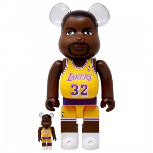 Medicom NBA Los Angeles Lakers Magic Johnson 100% 400% Bearbrick Figure Set (yellow)