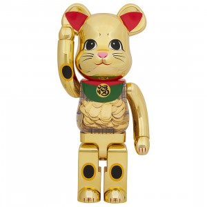 Medicom Bearbrick Maneki Neko Koban Good Luck 2nd Gold Plated 1000% Figure (gold)