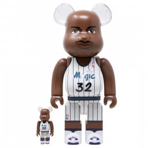 Medicom NBA Orlando Magic Shaquille O'Neal 100% 400% Bearbrick Figure Set (white)