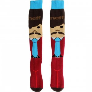 Neff Carlo Character Snow Socks (red / brown / teal) 1S