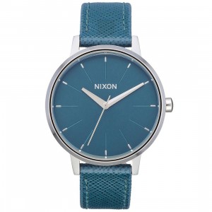 Nixon Kensington Leather Watch (blue / aqua peacock)