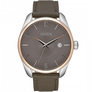 Nixon Bullet Leather Watch (gold / rose gold / taupe)