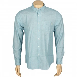 Obey Crossline Woven Long Sleeve Shirt (blue)