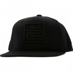 PYS Block Logo Snapback Caps - Black (black)