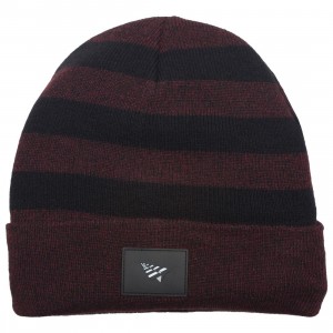 Paper Planes Patch Skully Beanie (burgundy / port royale)