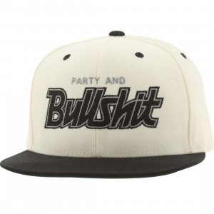 Sneaktip Party And Bullshit Snapback Cap (white / black)