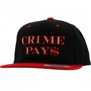 Sneaktip Crime Pays Starter Snapback Cap (black / red)