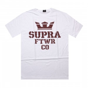 Supra Crackle Stack Tee (white / red)