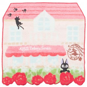 Studio Ghibli Marushin Kiki's Delivery Service Jiji Flower Maison Mini Towel (pink)