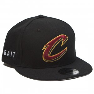 BAIT x NBA X New Era 9Fifty Cleveland Cavaliers Alt Black Snapback Cap (black)