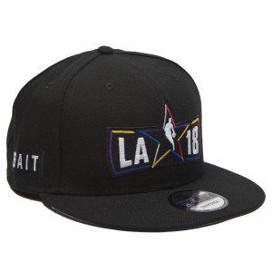 BAIT x NBA X New Era 9Fifty NBA All Star Game Alt Black Snapback Cap (black)