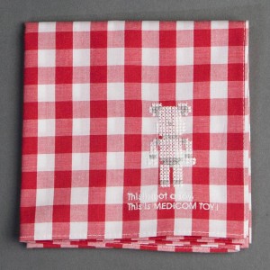 Medicom Toy 20th Anniversary Bearbrick Cross Stitch Handkerchief (red)