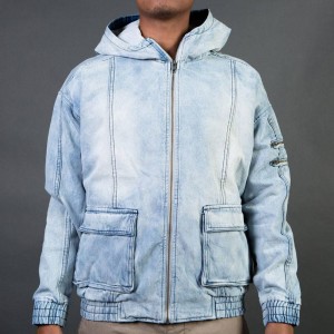 Zanerobe Men Box Hood Jacket Blonde Denim (blue/ denim)