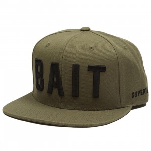 BAIT Logo Snapback Cap (olive / black)