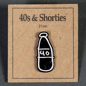 40s and Shorties Scribble Bottle Pin (black)