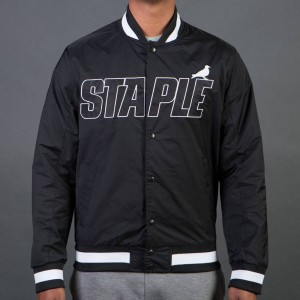 Staple Men Nylon Baseball Jacket (black)