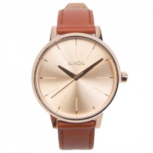 Nixon Kensington Leather Watch (gold / rose gold)